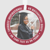 2写真卒業エレガントモダン赤と白 オーナメント (裏面)