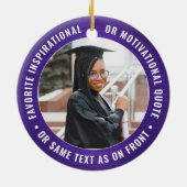 2写真卒業エレガント紫モダンと白 セラミックオーナメント (裏面)