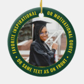 2写真卒業エレガント緑金ゴールド黄 セラミックオーナメント (裏面)