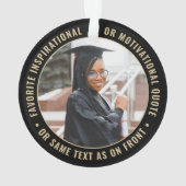 2写真卒業エレガント黒モダンと金ゴールド オーナメント (裏面)