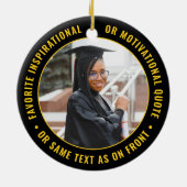 2写真卒業エレガント黒金ゴールド黄 セラミックオーナメント (裏面)