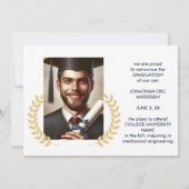 2写真卒業コラージスクリプトNavy Blue White 案内状 (裏面)