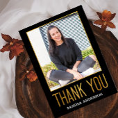 2写真卒業ゴールドフォイルファンシーありがとう ポストカード