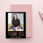 2写真卒業ゴールドフォイルファンシーありがとう ポストカード