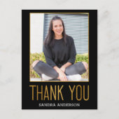 2写真卒業ゴールドフォイルファンシーありがとう ポストカード (正面)