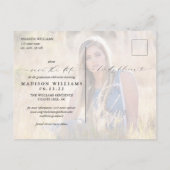 2写真卒業スモダンクリプト日付の保存 案内ポストカード (裏面)