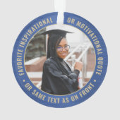 2写真卒業ブラッエレガントシュ王室のブルー金ゴールド オーナメント (裏面)