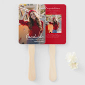 2写真卒業ホワイトレッド2025年カスタム ハンドファン (正面&裏面)