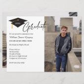 2写真卒業ミニマル発表カード 招待状 (正面/裏面)