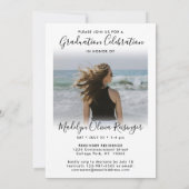 2写真卒業モダンシンプル用スクリプエレガントト 招待状 (裏面)