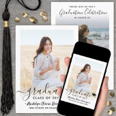 2写真卒業モダンシンプル用スクリプエレガントト 招待状