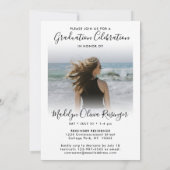 2写真卒業モダンシンプル用スクリプエレガントト 招待状 (裏面)