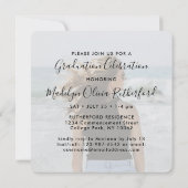 2写真卒業モダンシンプルScript Square 招待状 (裏面)