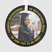 2写真卒業モダン黒金ゴールド黄 オーナメント (裏面)