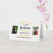 2写真卒業祝い卒業カスタム 箔グリーティングカード (蘭)