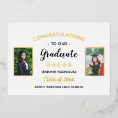 2写真卒業祝い卒業カスタム 箔招待状 (正面)