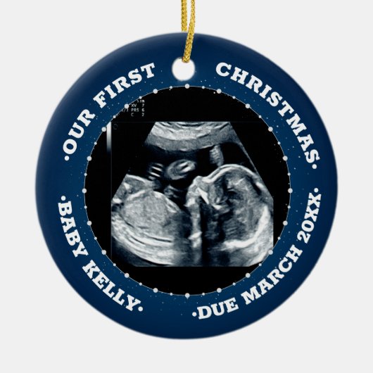 2写真妊娠のお知らせ（保護者の方） セラミックオーナメント (正面)
