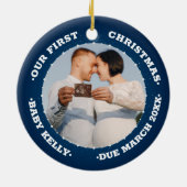 2写真妊娠のお知らせ（保護者の方） セラミックオーナメント (裏面)