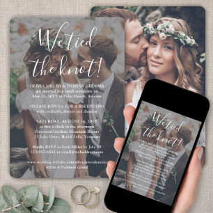 2写真我々結び結び結婚レセプションホワイト 招待状