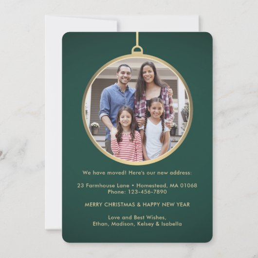 2写真新しいホームアドレス緑と金ゴールド移動 シーズンカード (裏面)