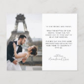 2写真書道結婚のサンキューカード チラシ (裏面)