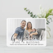 2写真父母モダンバプテスマまたは《キリスト教》洗礼式や命名式 サンキューカード (スタンド正面)