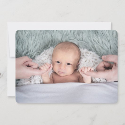 2写真父母モダンバプテスマまたは《キリスト教》洗礼式や命名式 サンキューカード (裏面)