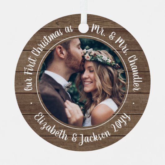 2写真第1回クリスマスウッド素朴フェイクさん メタルオーナメント (正面)