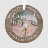 2写真第1回クリスマスウ婚約したッ素朴ドフェイク オーナメント (裏面)