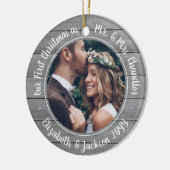 2写真第1回クリスマスグレイフェイクウッド セラミックオーナメント (左)