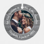 2写真第1回クリスマスグレイフェイクウッド メタルオーナメント (正面)