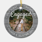 2写真第1回クリスマスグ婚約したレーフェイクウッド セラミックオーナメント (正面)