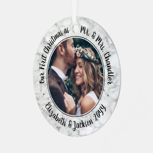 2写真第1回クリスマスマーブルエレガントフェイク夫人 メタルオーナメント (正面左)