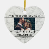 2写真第1回クリスマスマーブルフェイクハート セラミックオーナメント (正面)