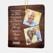 2写真素朴悔やみや弔慰記念記念 セラミックオーナメント (左)