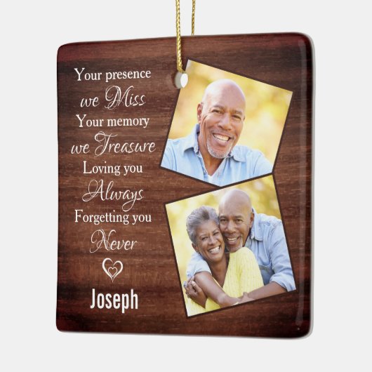 2写真素朴悔やみや弔慰記念記念 セラミックオーナメント (左)