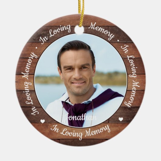 2写真素朴愛する記憶の記念碑 セラミックオーナメント (正面)