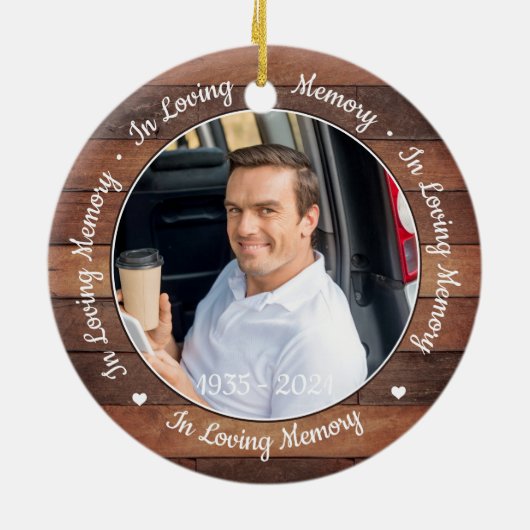 2写真素朴愛する記憶の記念碑 セラミックオーナメント (裏面)