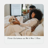 2写真結婚したとメリー初めてのクリスマス結婚した メタルオーナメント (裏面)