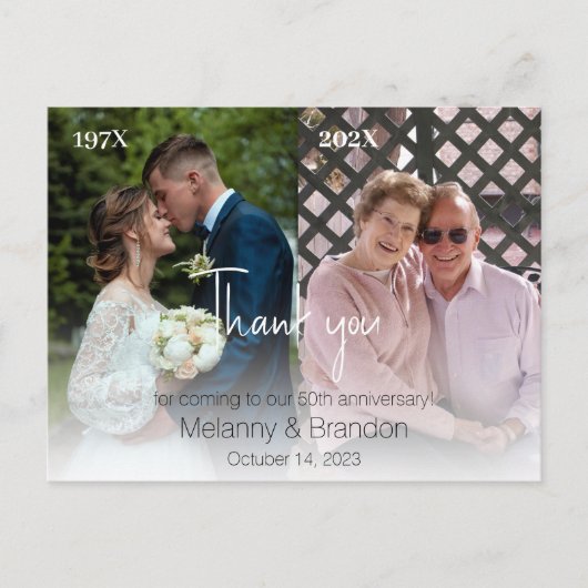 2写真結婚の記念日ありがとう ポストカード (正面)