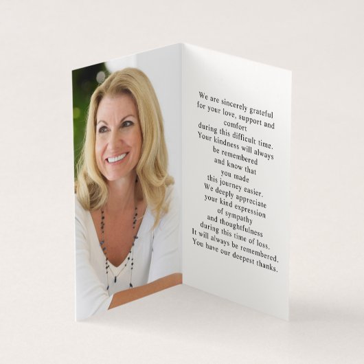 2写真葬儀記念フォルダー祈りの言葉カード (内部)