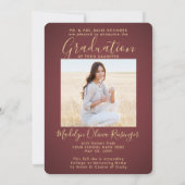 2写真親おめでとうブルゴーニュ金ゴールド卒業 案内状 (裏面)