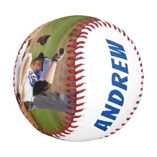 2写真野球名番号チームブルーホワイト 野球ボール (アングル)