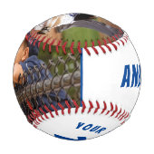 2写真野球名番号チームブルーホワイト 野球ボール (正面)