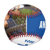 2写真野球名番号チームブルーホワイト 野球ボール (正面)