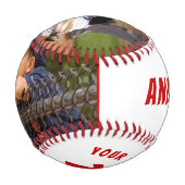 2写真野球名番号チーム赤白 野球ボール (正面)