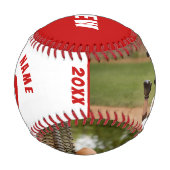 2写真野球名番号チーム赤白 野球ボール (裏面)