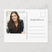 2写真黒モダン金ゴールド看護卒業 インビテーションポストカード (裏面)