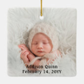 2写真1クリスマス祖父母スクリプト大理石フェイク セラミックオーナメント (裏面)