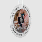 2写真1番目のクリスマスが新しい親ベビーを期待モダン オーナメント (正面)